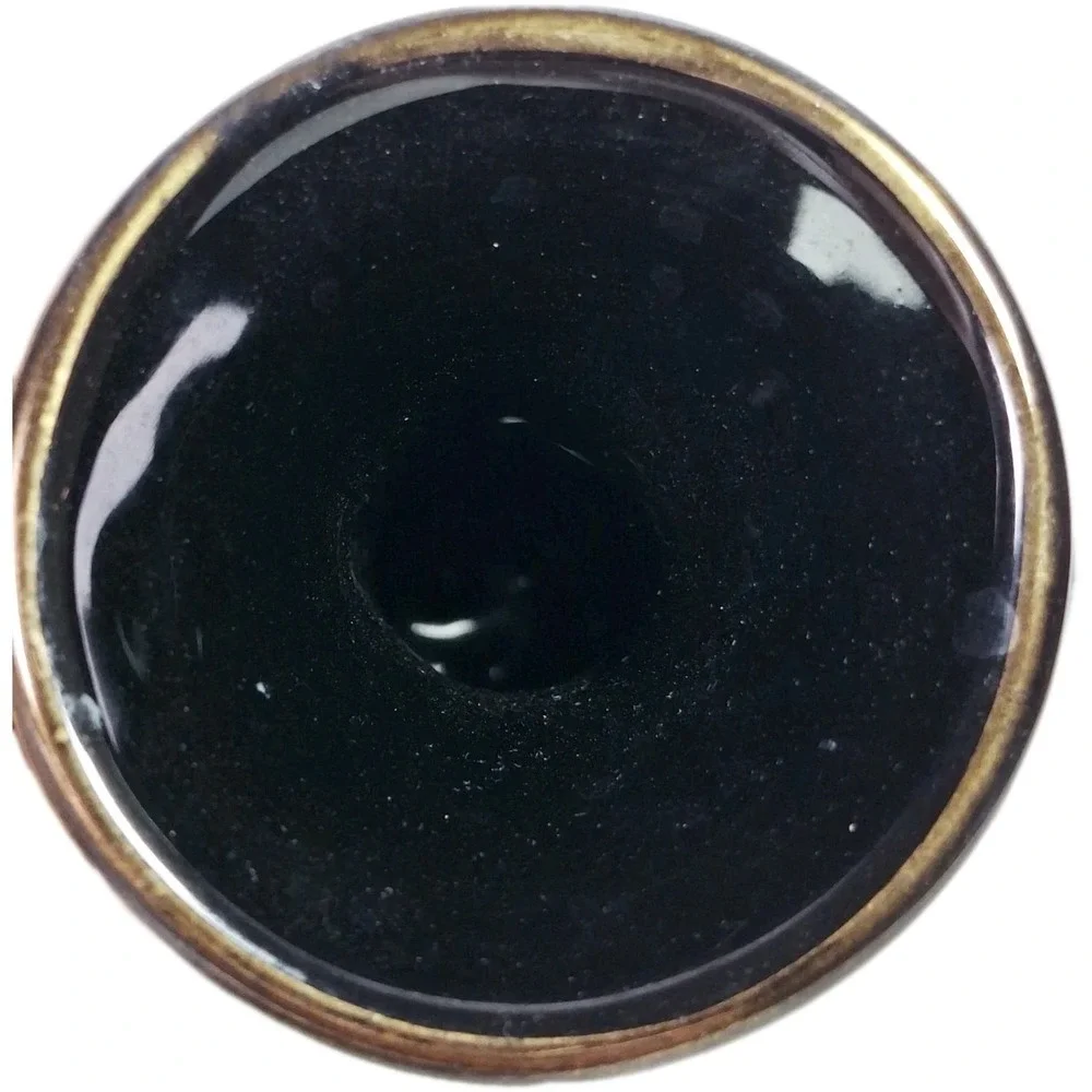 Vintage Greek Mythology Black Gold Amphora Vase‎ Double Handle Urn Harp Greece